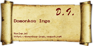 Domonkos Inge névjegykártya